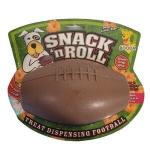 Booda Football Dog Toy | Snack‑N‑Roll Treat Dispenser | Durable Interactive Play